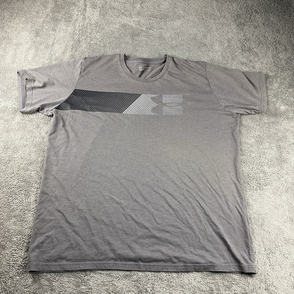 Under armour T-Shirt Mens XXL Gray Short Sleeve Heatgear - Picture 1 of 12